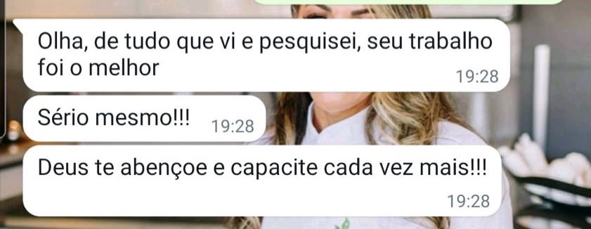 Depoimento de cliente no WhatsApp